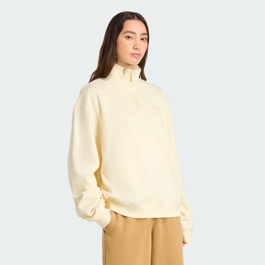 Світшоти adidas Performance Essentials Linear Quarter-Zip Oversized Sweatshirt Жовтий | JY3554, 0