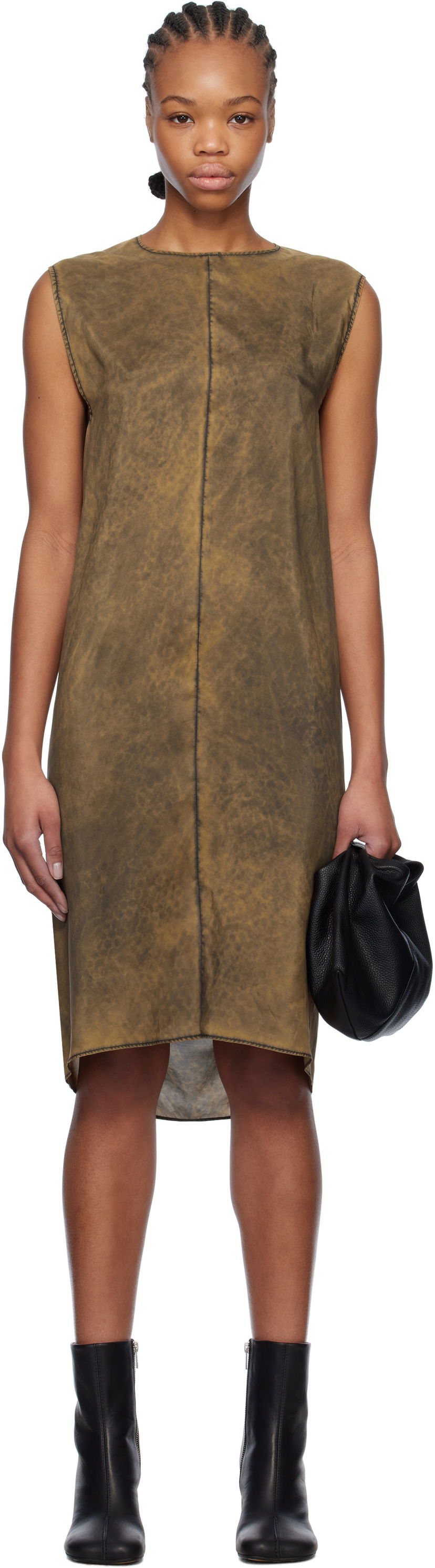 плаття Maison Margiela MM6 Maison Margiela Silk Shift Midi Dress Коричневий | S52DA0051 M35244