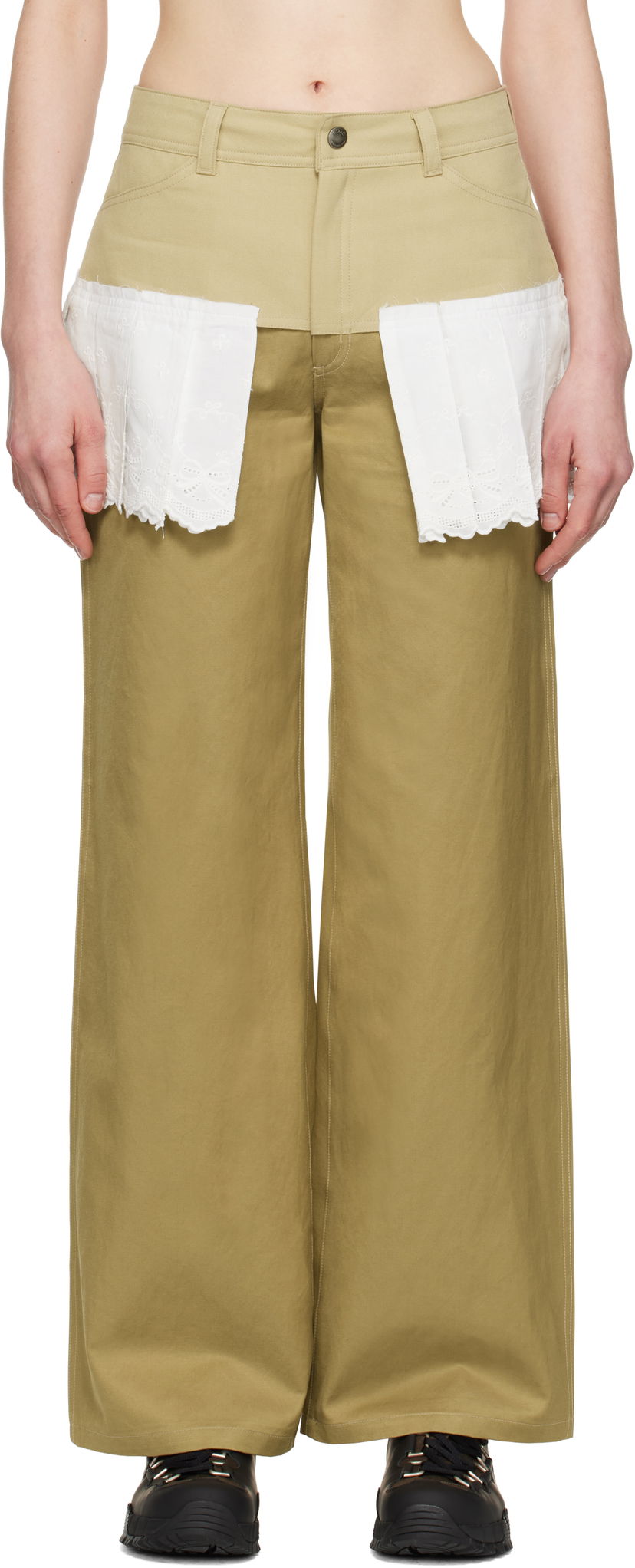 Штани Andersson Bell Andersson Bell Lace Pleats Skirt Trousers бежевий | apa798w