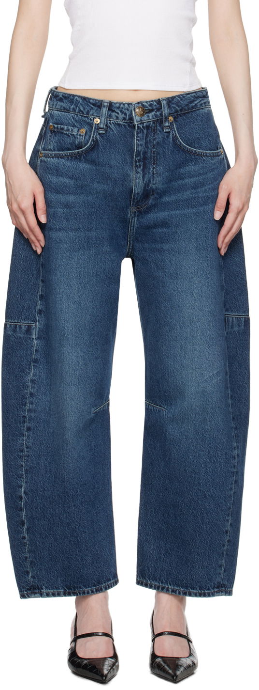 Джинси rag & bone Barrel Leg Jeans Синій | WDD24P2994AZTE