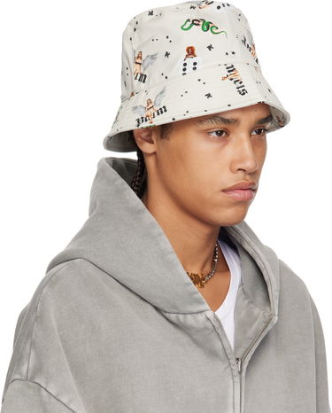 Капелюх Palm Angels Palm Angels Pin Up All Over Print Bucket Hat бежевий | PMLA039S25FAB0040B84, 1