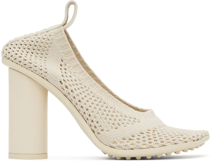 Кросівки та взуття Bottega Veneta Knitted Pumps With Heel бежевий | 787056 V3XY0