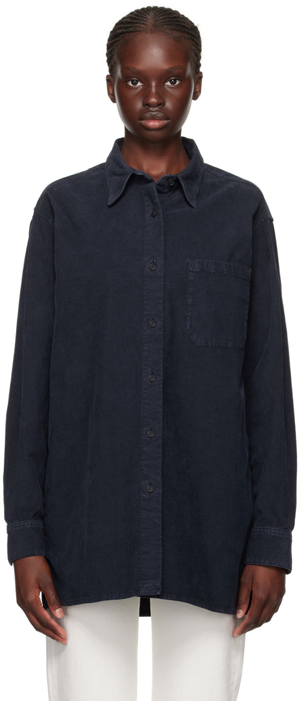 Сорочка The Row Corduroy Oversized Shirt Синій | 7553-W2789