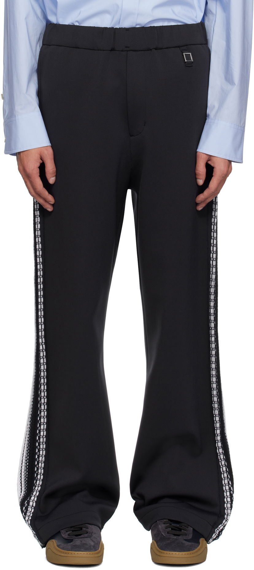 Штани WOOYOUNGMI Wooyoungmi Knit Detail Track Pants чорний | W251PT17