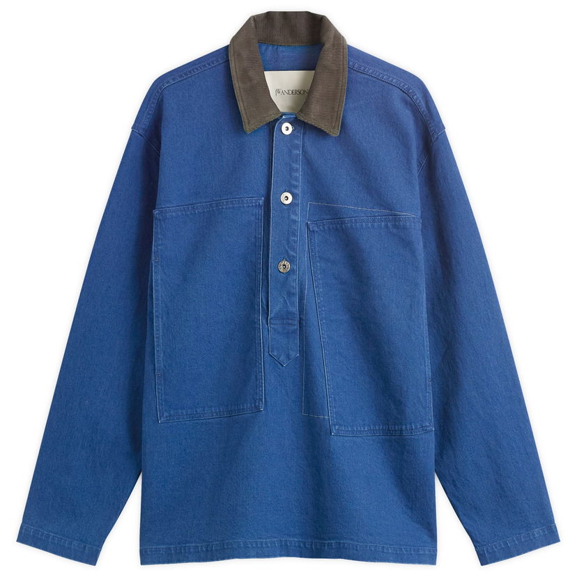 Сорочка JW Anderson JW Anderson Patch Pocket Rugby Shirt, Size Small Синій | DS0014-PG1835-727