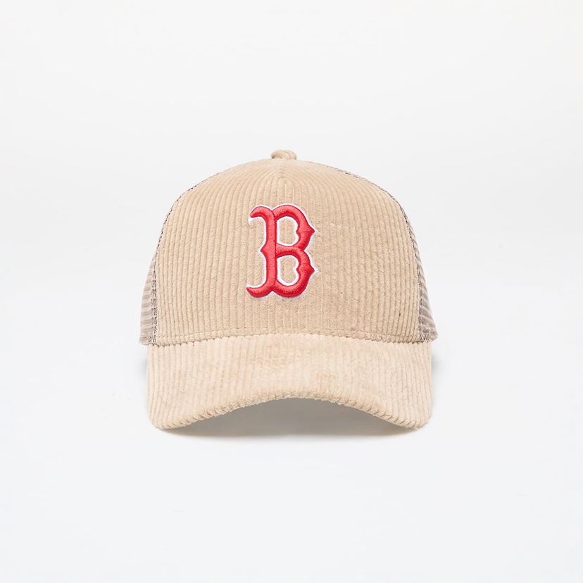 Кепка New Era MLB Boston Red SoxCord 9FORTY E-Frame Adjustable Trucker Cap Beige Universal бежевий | 60565522