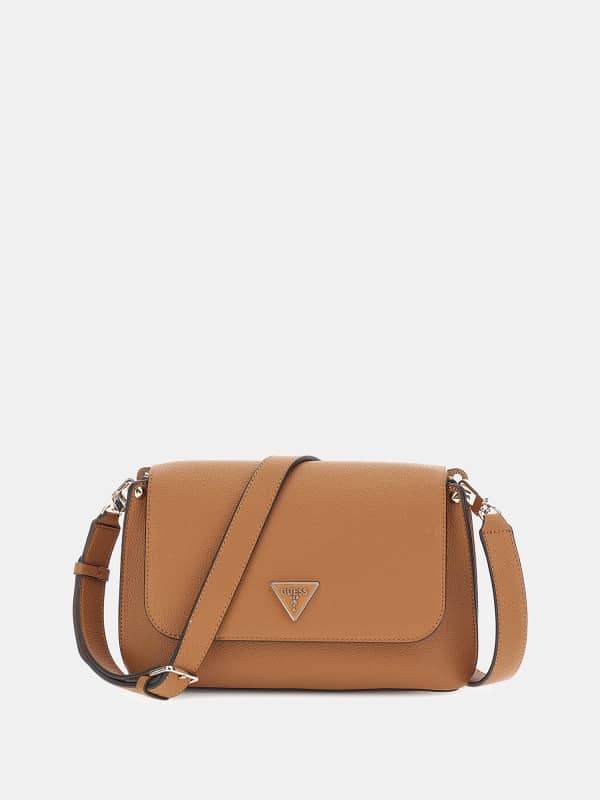 Сумочка GUESS Meridian Triangle Logo Crossbody бежевий | HWBG8778200