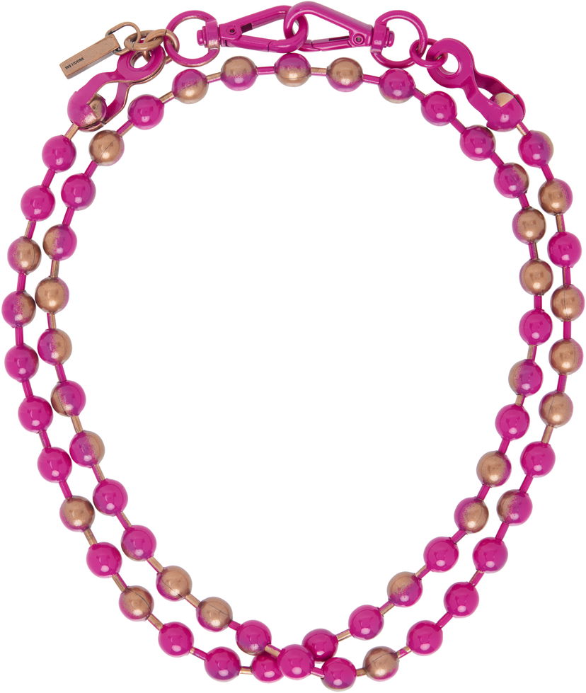 Кольє We11done We11done Ball Chain Necklace Рожевий | WD-AJ0-25-588-U-PK