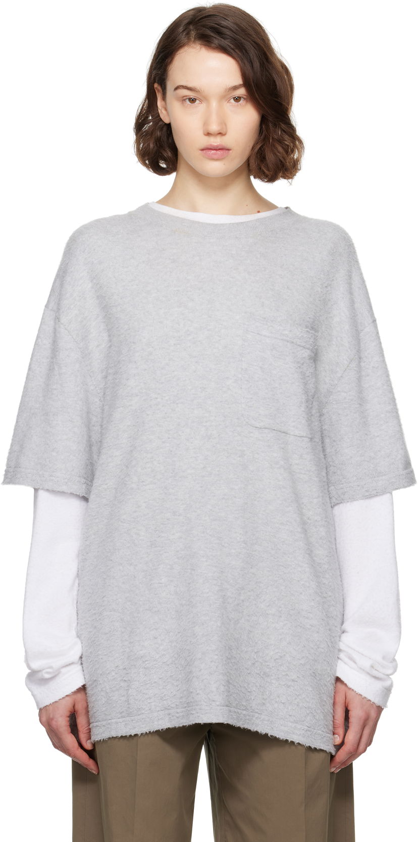 Cветр The Row The Row Kaddy Pocket T-Shirt Сірий | 8943-Y916
