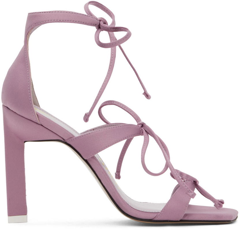 Аксесуари The Attico Attico Aria Lace-Up Heeled Sandals Фіолетовий | 227WS518 V015