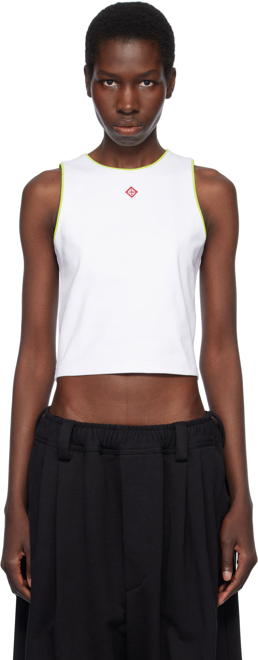 Безрукавка Casablanca Casablanca Diamond Logo Cropped Tank Top білий | WS25-JTS-011-02