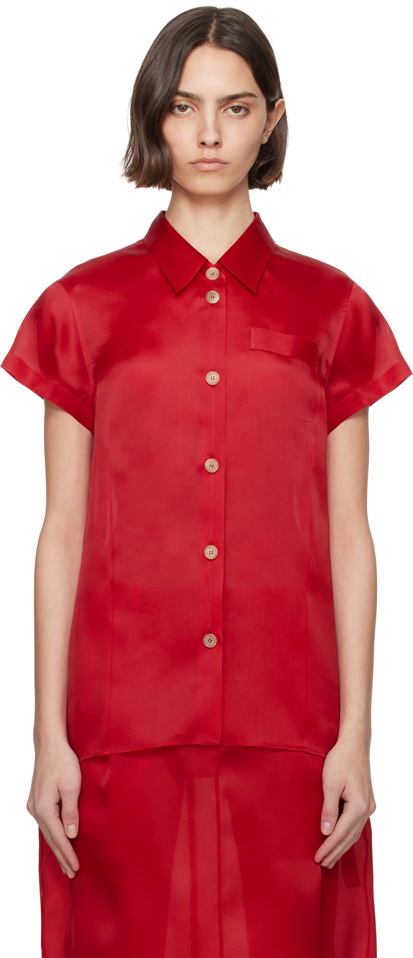 Сорочка Khaite KHAITE Keefe Silk Shirt Червоний | 23833002