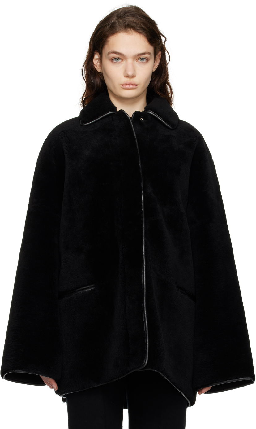 Пальто TOTEME TOTEME Teddy Overshirt Shearling Jacket чорний | 244-WRO0135-LE0080