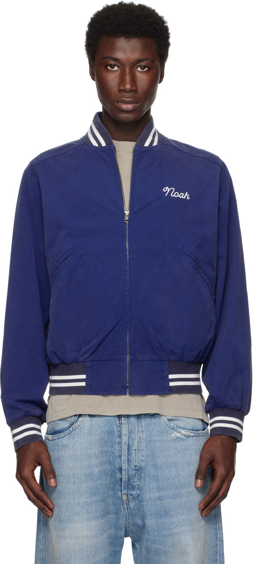 Куртка бомбер Noah Noah Cotton Varsity Jacket Синій | OW086SS25ROY