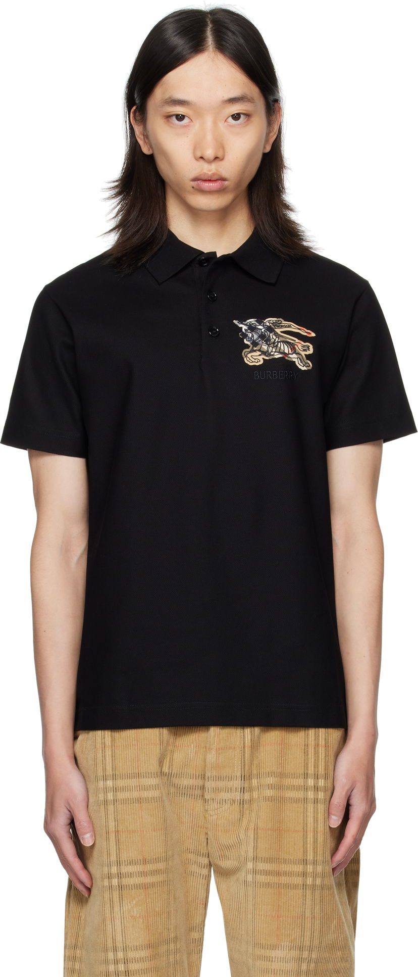 Сорочка поло Burberry EKD Polo Shirt чорний | 8116120