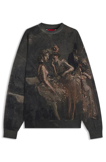 Світшоти BOSS HUGO x apoh Oversized-Fit Sweatshirt with Ballerina Print чорний | 50555032