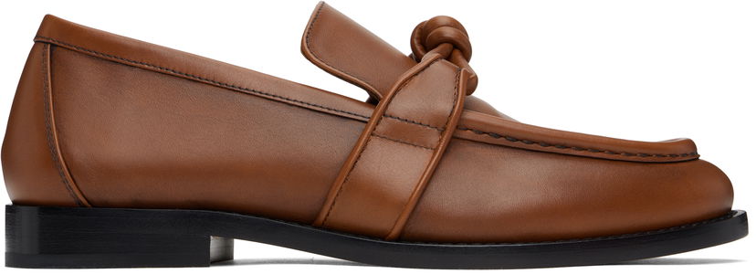 Кросівки та взуття Bottega Veneta Bottega Veneta Astaire Knotted Leather Loafers Коричневий | 796696 V4AF0