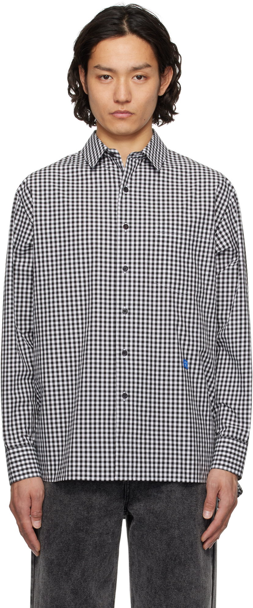 Сорочка ADER ERROR ADER error Sig; TRS Tag 03 Gingham Shirt чорний | BO42FYSH0102BK