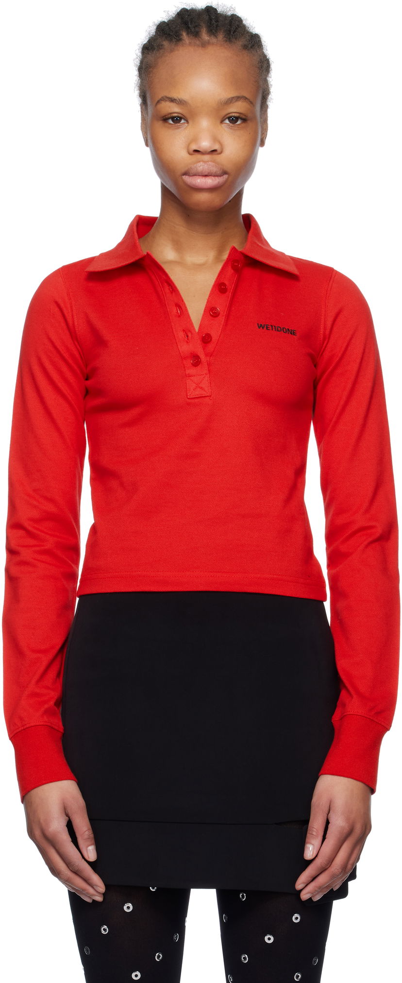 Сорочка поло We11done We11done Cotton Logo Polo Червоний | WD-TT0-25-725-W-RD