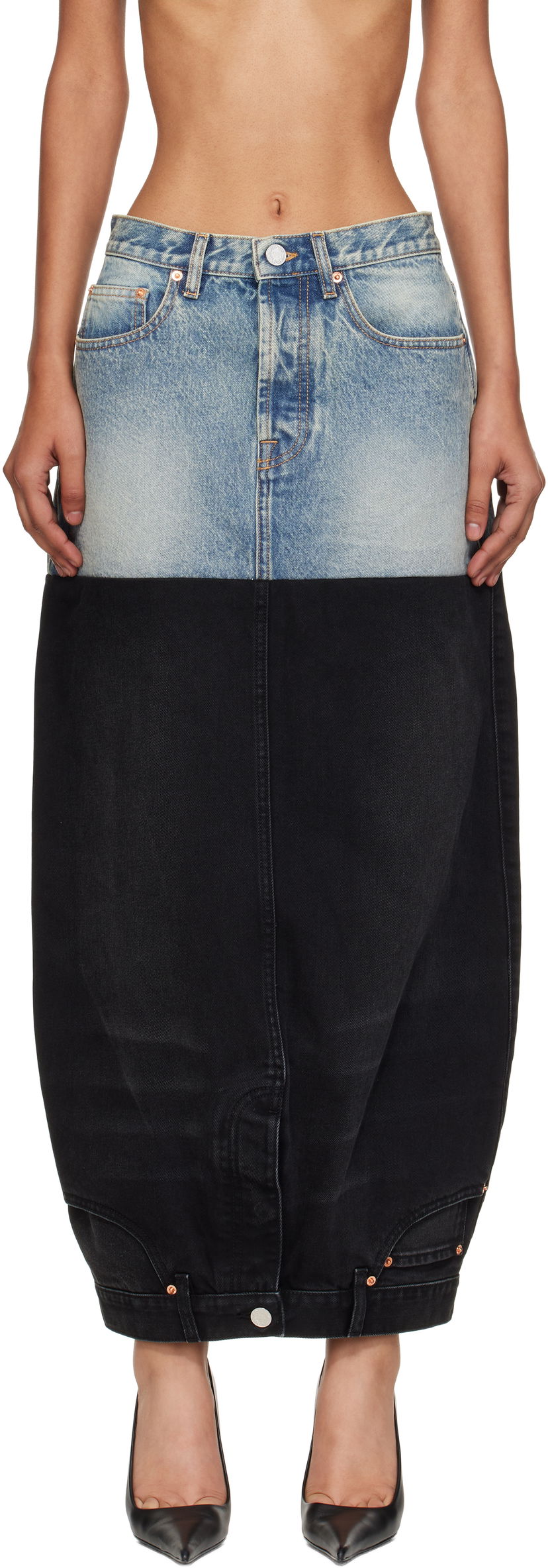 Спідниця VETEMENTS Vetements Double Denim Maxi Skirt Синій | WH76DK880YBB2