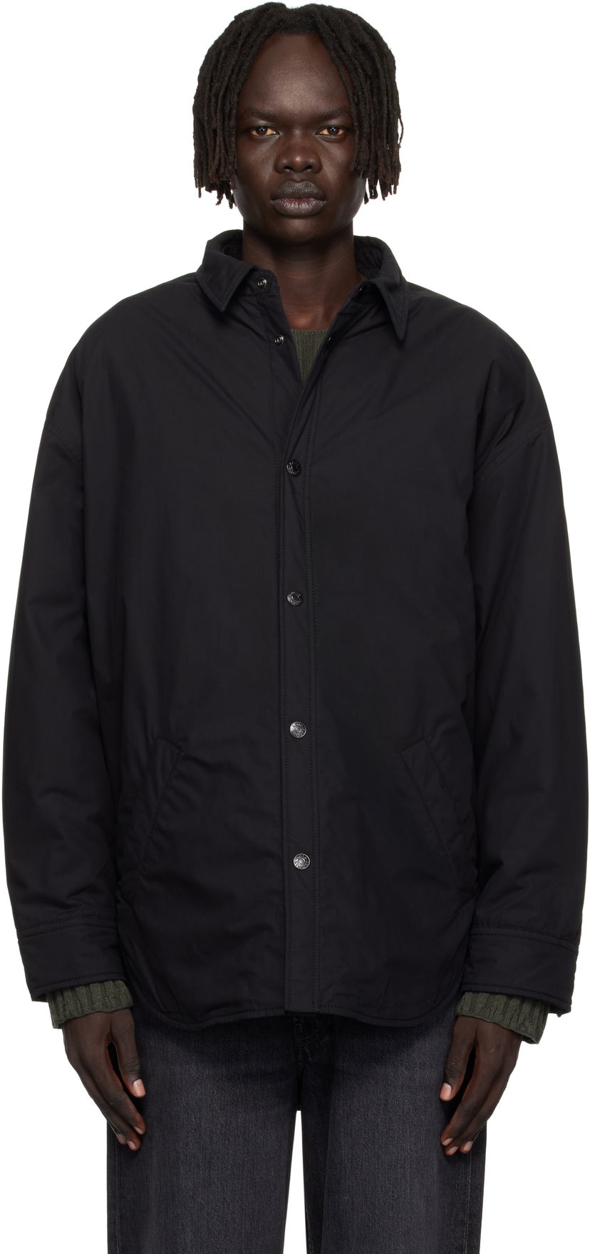 Сорочка Acne Studios Acne Studios Button-Up Overshirt чорний | B90855-