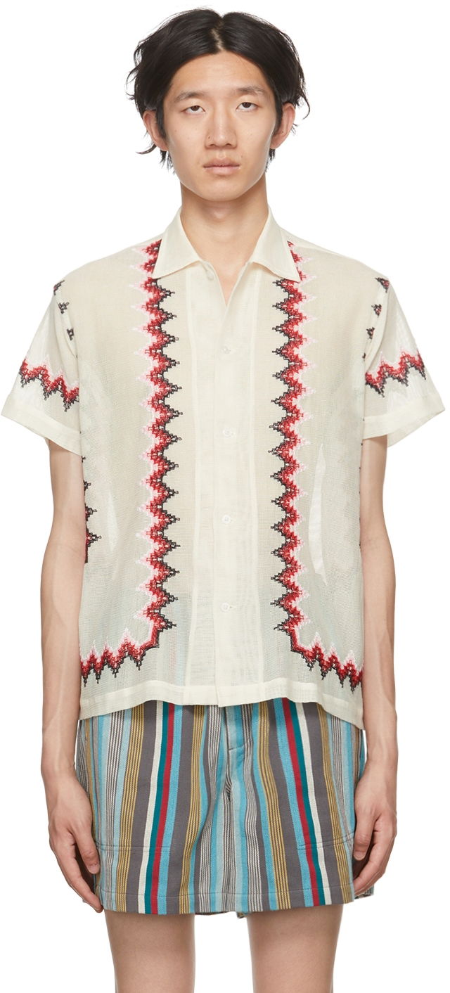 Сорочка Bode Bode Loop Mesh Shirt білий | MRSH000066