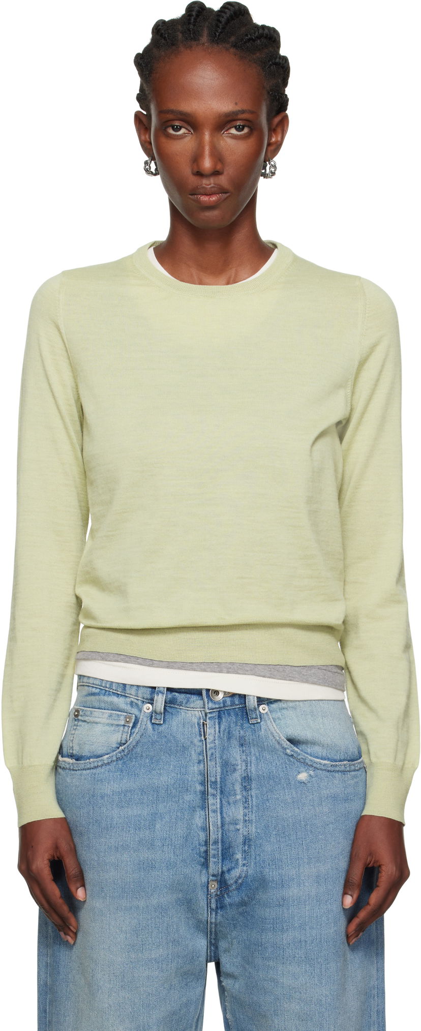 Cветр Maison Margiela Maison Margiela Crewneck Sweater Зелений | S51HL0030 M13147