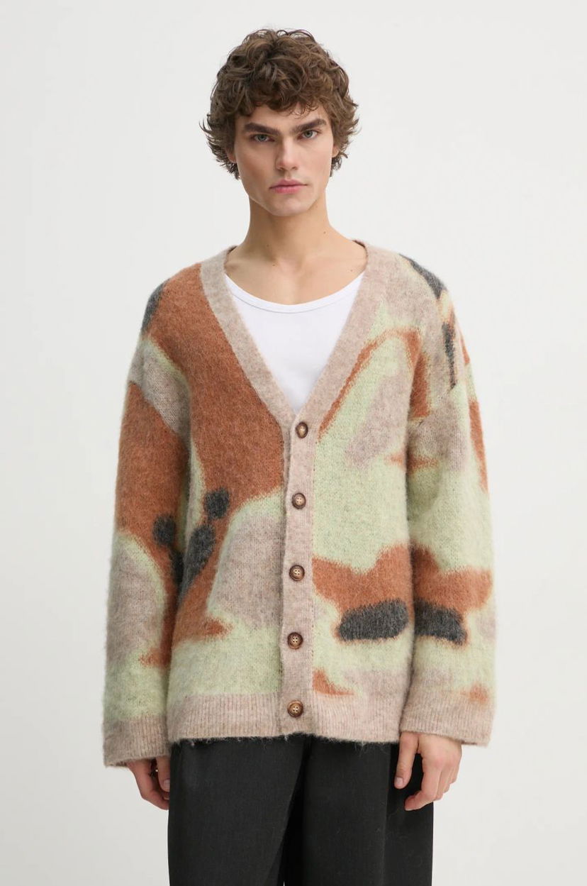 Cветр Nanushka NESSIN Abstract Print Cardigan Коричневий | NM24FWSW01017