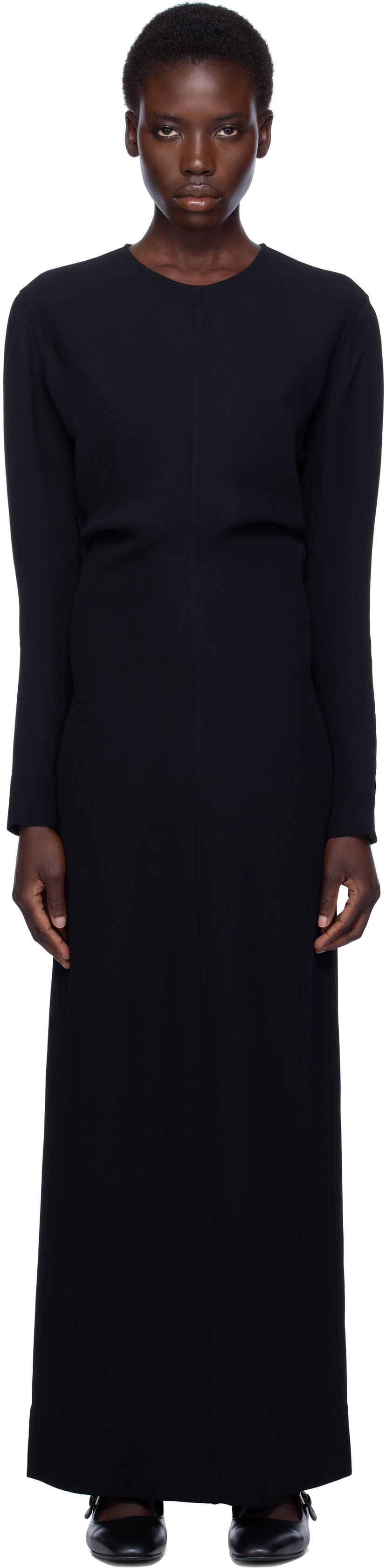 плаття TOTEME TOTEME Long-Sleeve Slouch Waist Maxi Dress чорний | 252-WRD4592-FB0414