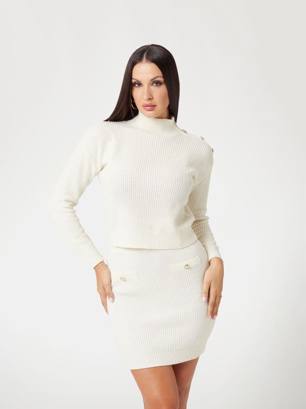 Спідниця GUESS Wool Blend Turtleneck Sweater білий | W4BR39Z2WX0, 0