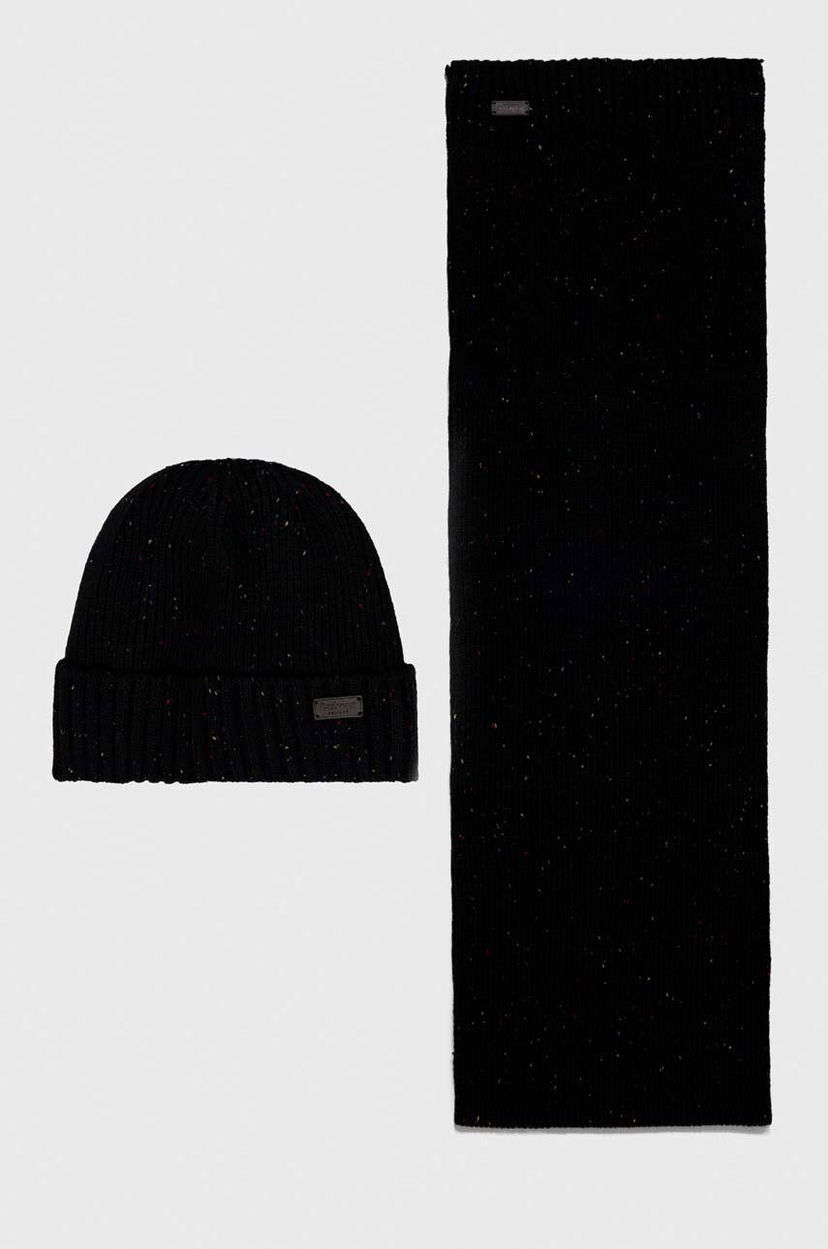 Шарф Barbour Carlton Fleck Beanie & Scarf Gift Set чорний | MGS0047