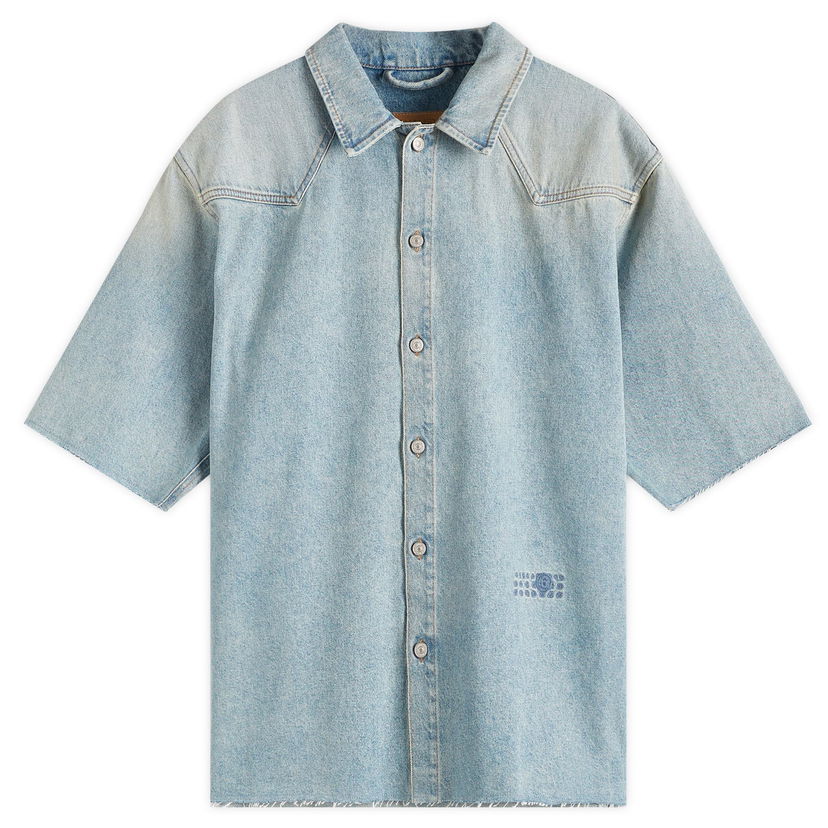 Сорочка Maison Margiela MM6 Maison Margiela Short Sleeve Denim Shirt, Size Small Синій | SH0DR0006-M30019-964