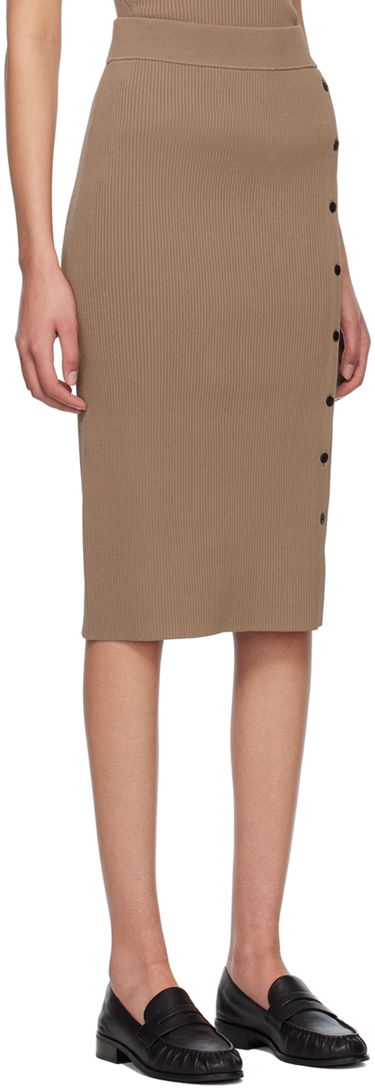 Спідниця rag & bone Asher Midi Buttoned Ribbed Skirt Коричневий | WAS23S026YL26, 1