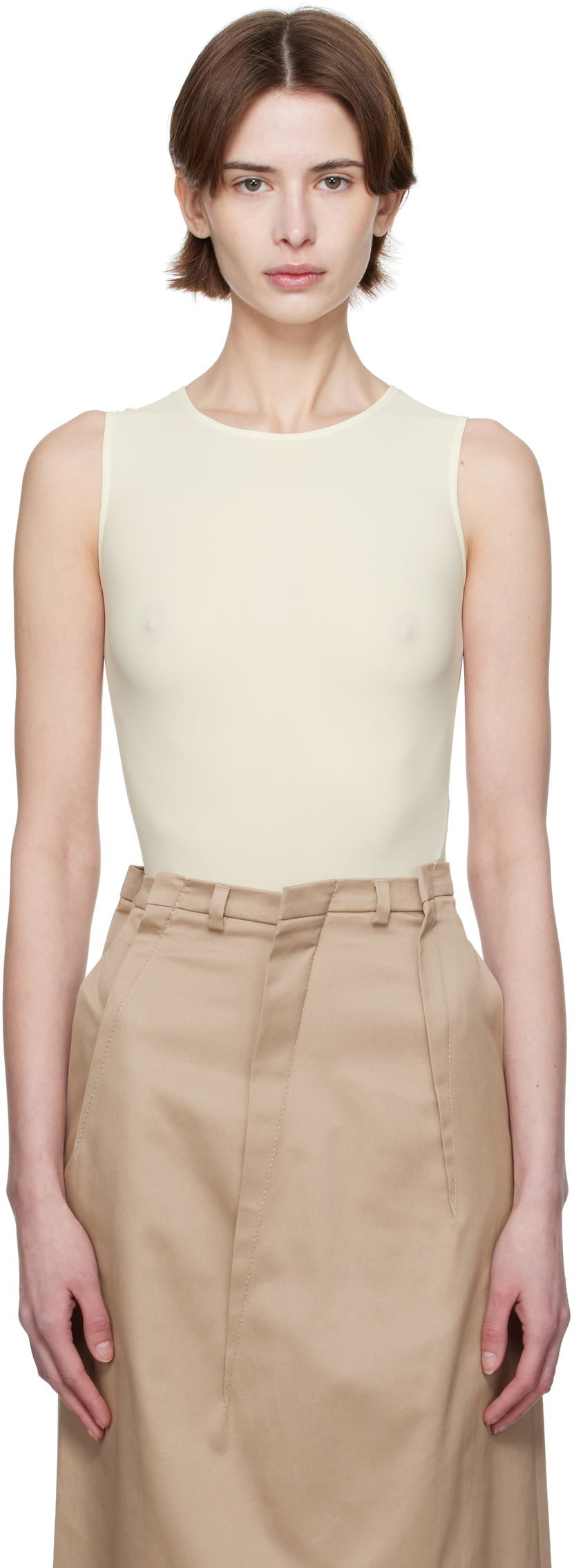 Безрукавка Maison Margiela MM6 Maison Margiela Lycra Jersey Sleeveless Bodysuit Жовтий | S62NA0078 S20518