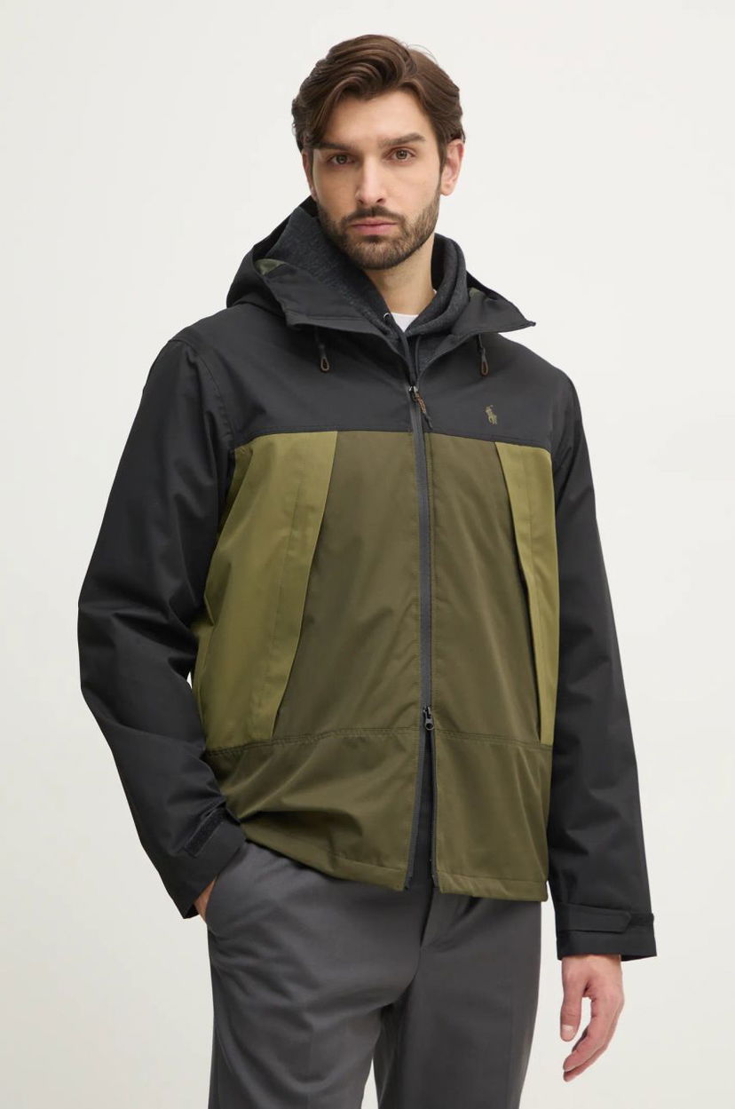 Вітровка Polo by Ralph Lauren Hooded Lightweight Colorblock Jacket Зелений | 710955629