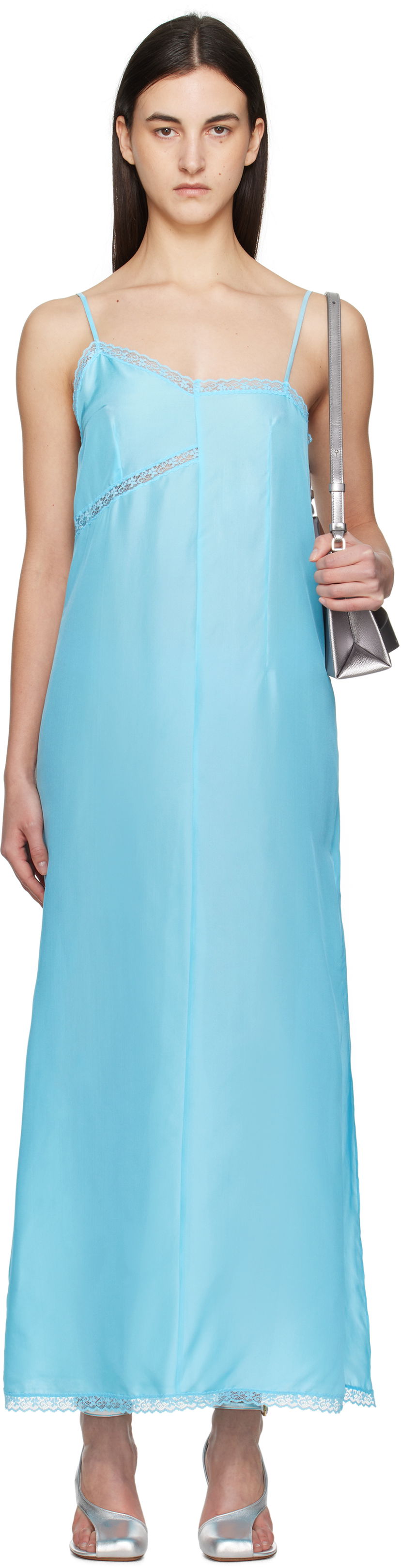 плаття Maison Margiela MM6 Maison Margiela Lace Camisole Maxi Dress Синій | S52CT0785 M35244
