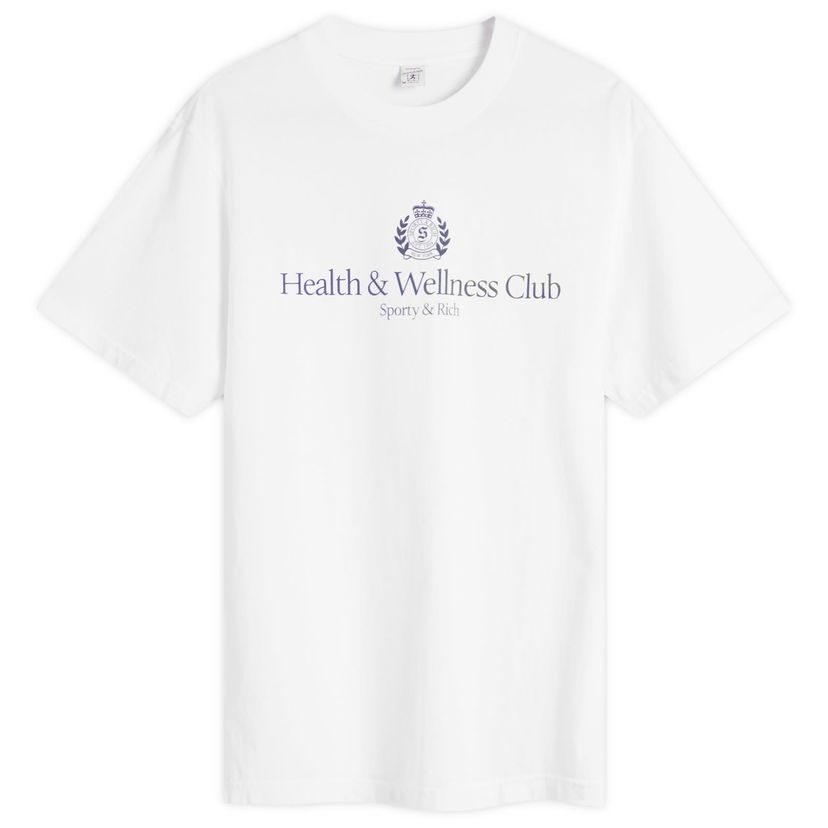 Футболка Sporty & Rich Sporty & Rich H&W Crest T-Shirt, Size Large білий | TO043620241WH01