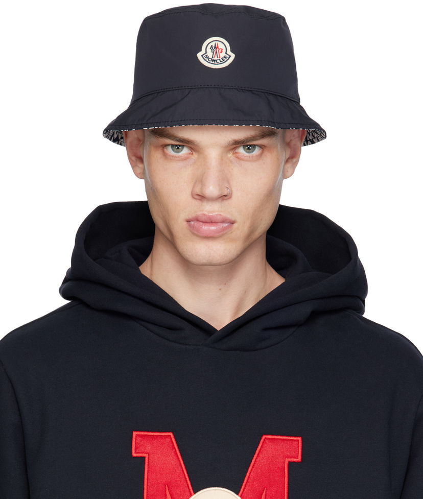 Капелюх Moncler Patch Reversible Bucket Hat темно-синій | J10913B0000454A91