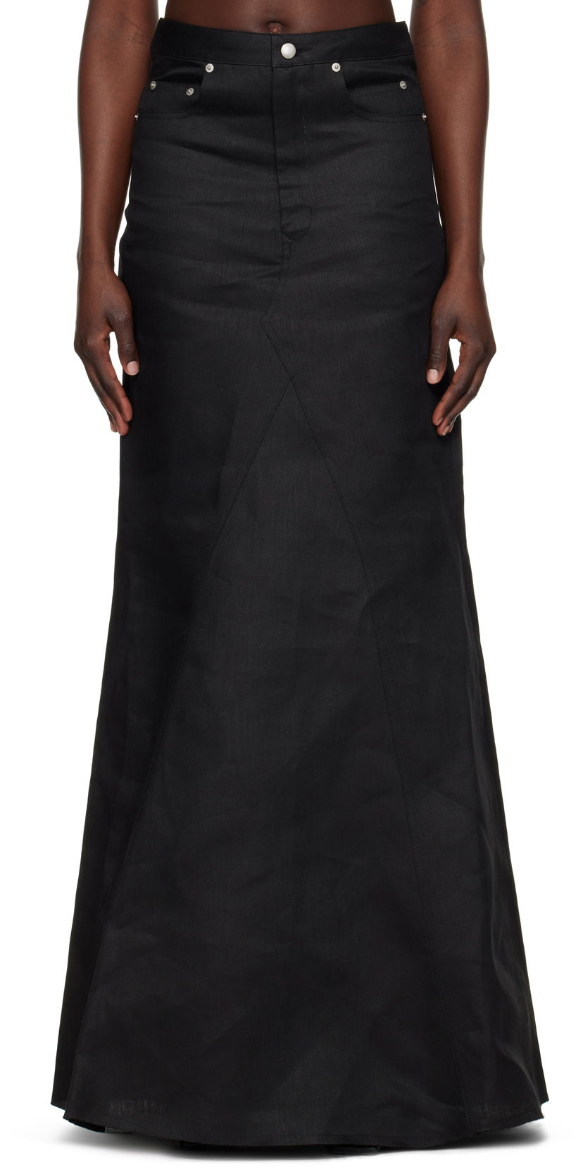 Спідниця Rick Owens Rick Owens Hollywood Godet Maxi Skirt чорний | RP01E7369 TWL