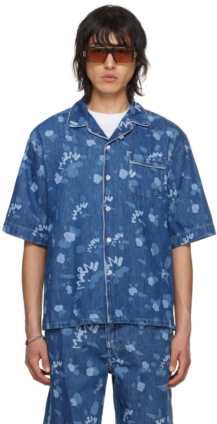 Сорочка Marni Bowling Denim Shirt темно-синій | CUJU0017I1 USCW08