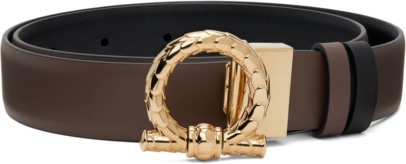 Ремені FERRAGAMO Ferragamo Gancini Reversible Belt Коричневий | 780475