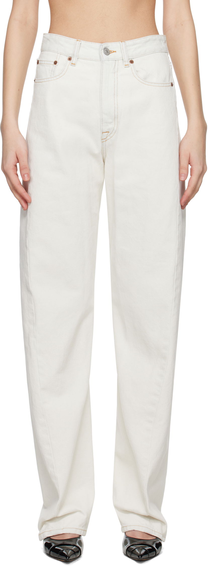 Джинси Maison Margiela MM6 Maison Margiela Contrast Stitch Jeans білий | S62LB0184 M30018