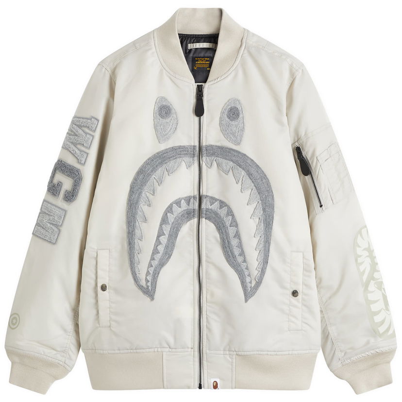 Куртка бомбер BAPE Shark Nylon Bomber Jacket Сірий | 001HJK802005L-GRA