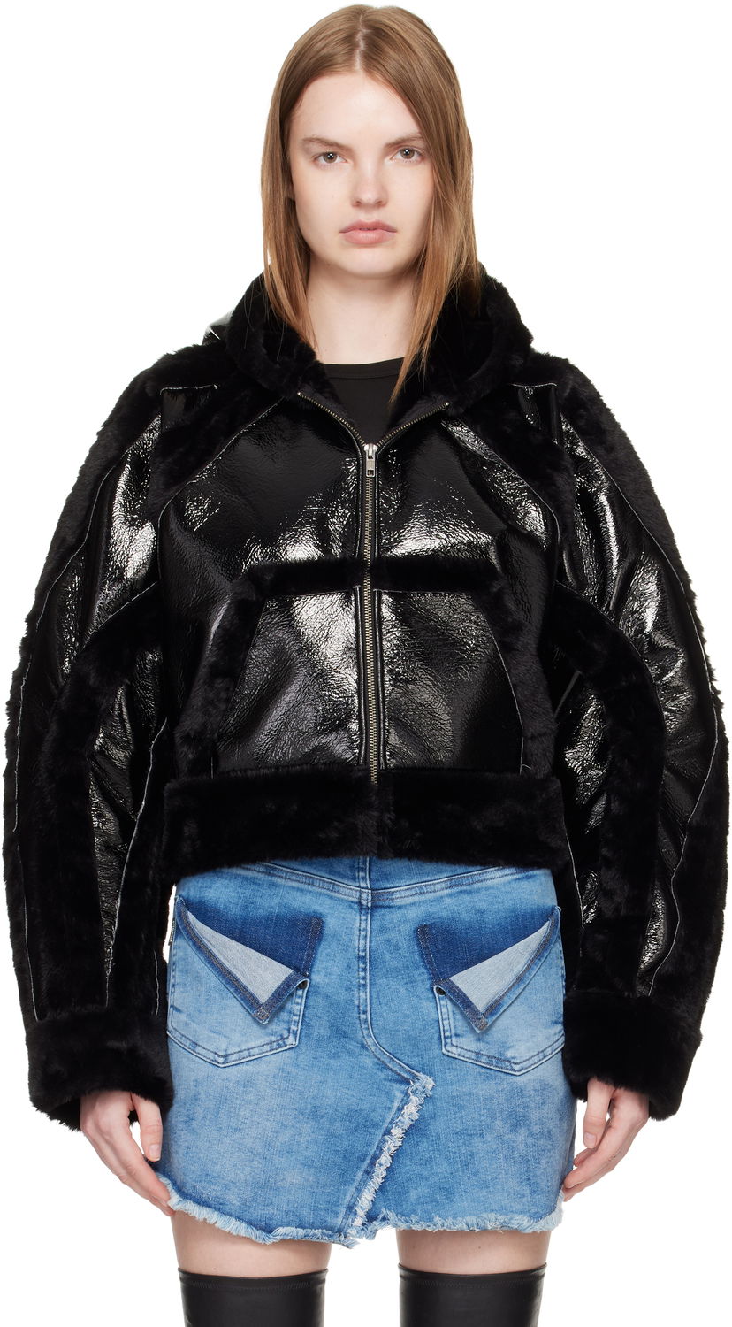 Куртка Ottolinger Ottolinger Fitted Faux-Fur Hooded Jacket чорний | 109-702409-01