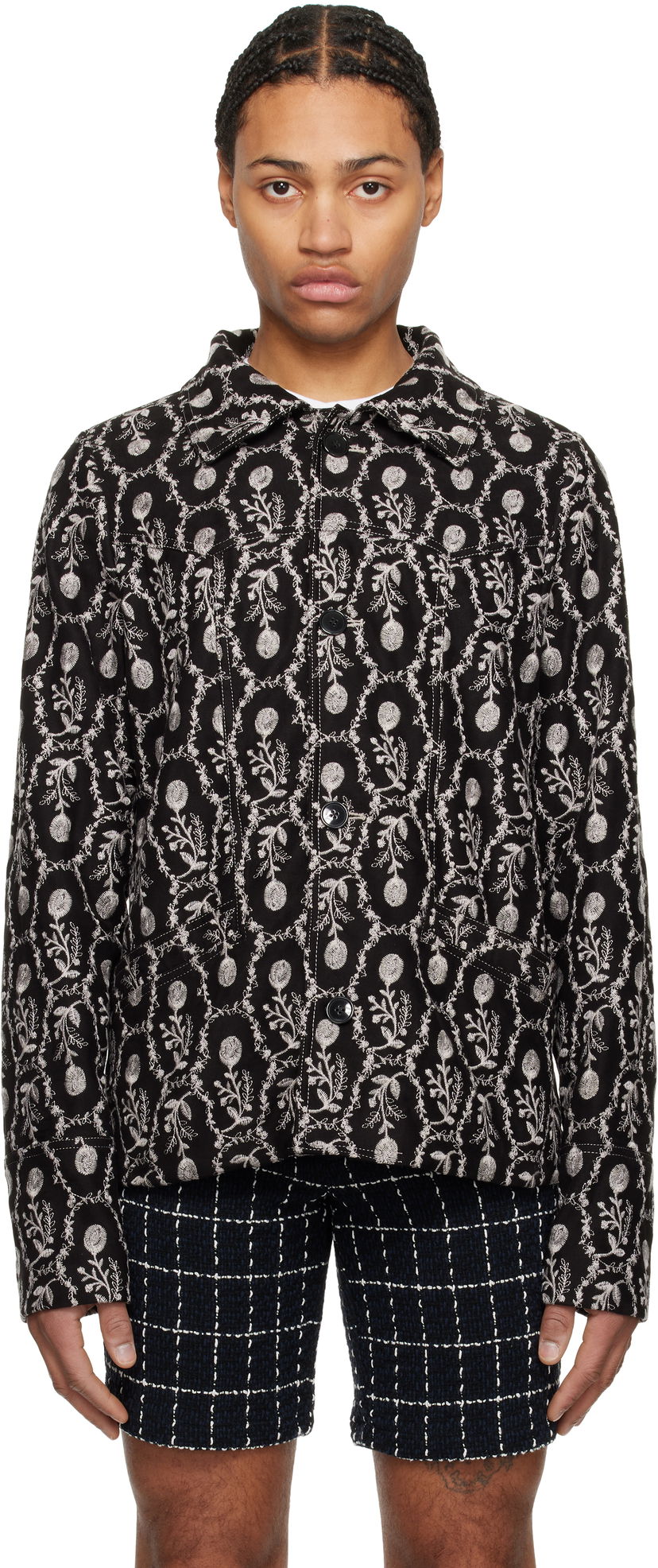 Куртка Anna Sui Anna Sui Sleeping Beauty Embroidered Faux-Suede Jacket чорний | M1125A31