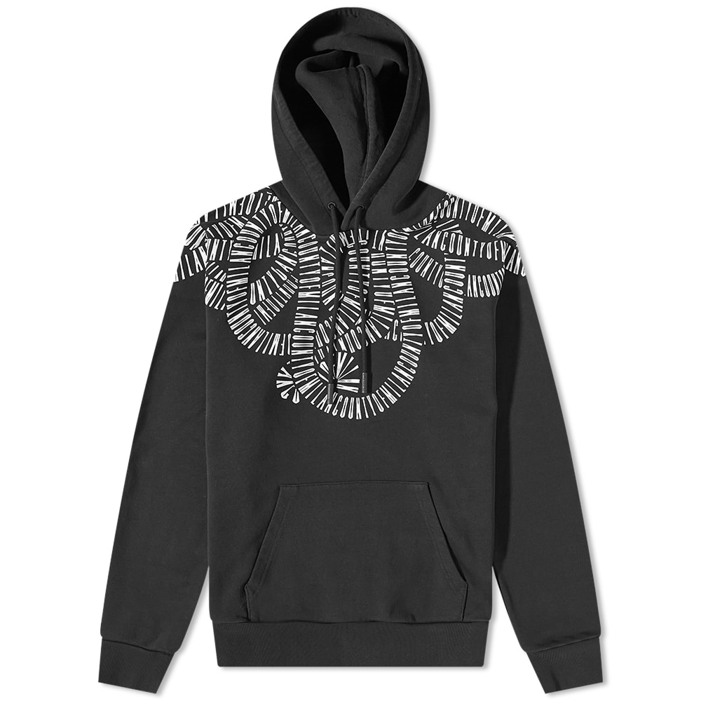 Світшоти Marcelo Burlon Snake Wings Regular Hoody чорний | CMBB007C99FLE0031001, 0