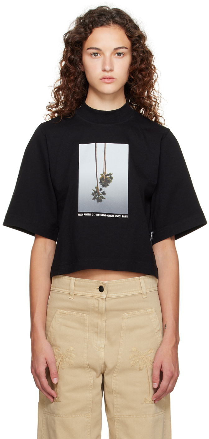 Футболка Palm Angels Black Mirage чорний | PWAA020E23JER0011005, 0