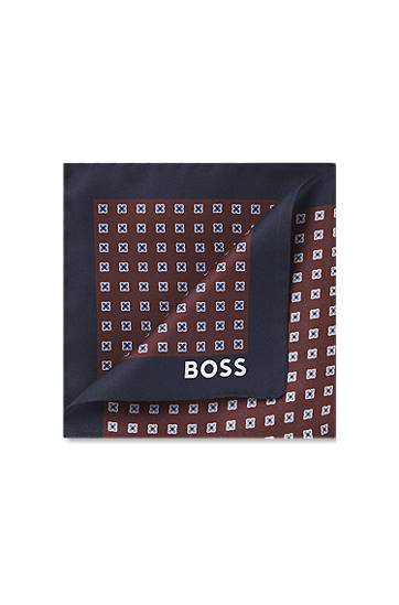 Шарф BOSS Silk pocket square with geometric digital print Різнокольоровий | 50551499, 0