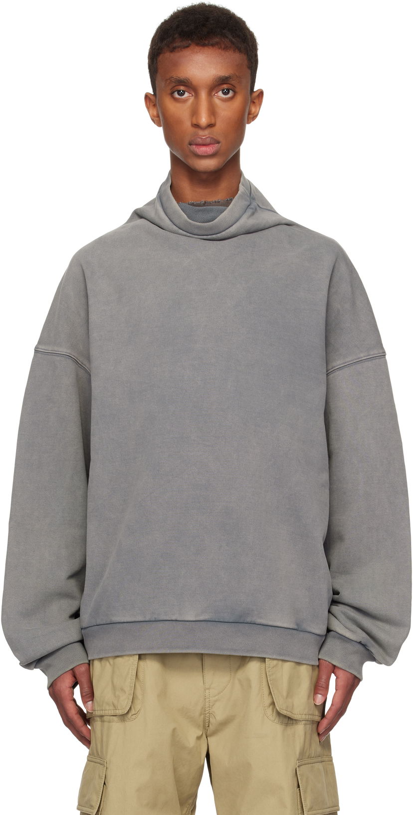 Cветр We11done We11done Standard Turtleneck Hoodie Сірий | WD-TS3-24-731-U-CH