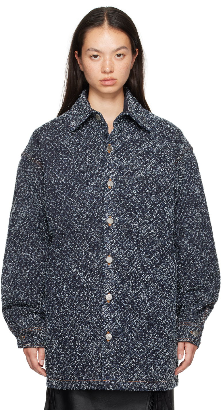 Сорочка Stella McCartney Oversized Bouclé Jacket Синій | 6D03283SPH99